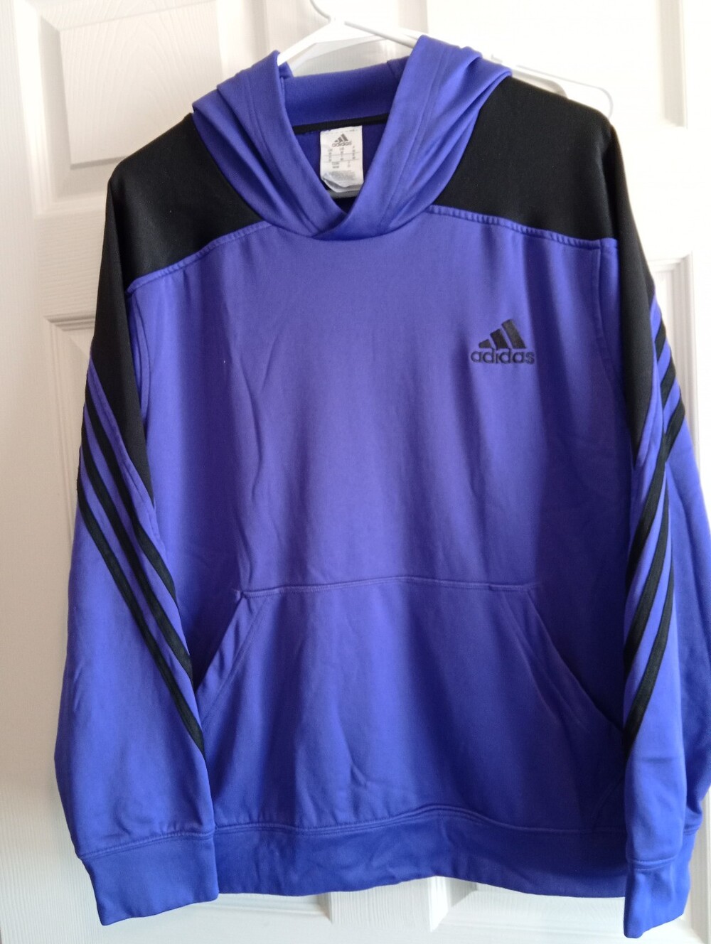 adidas Purple and Black Performance Pullover Hoodie